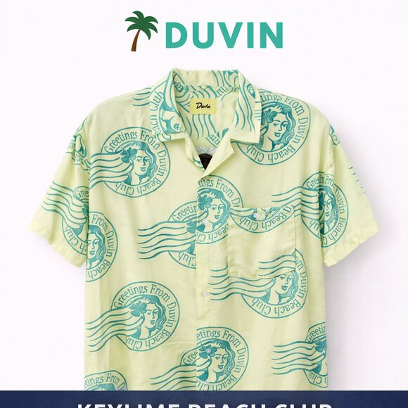 Duvin Other - Duvin Keylime Beach Club Button Up XL Retro Camp Collar Shirt